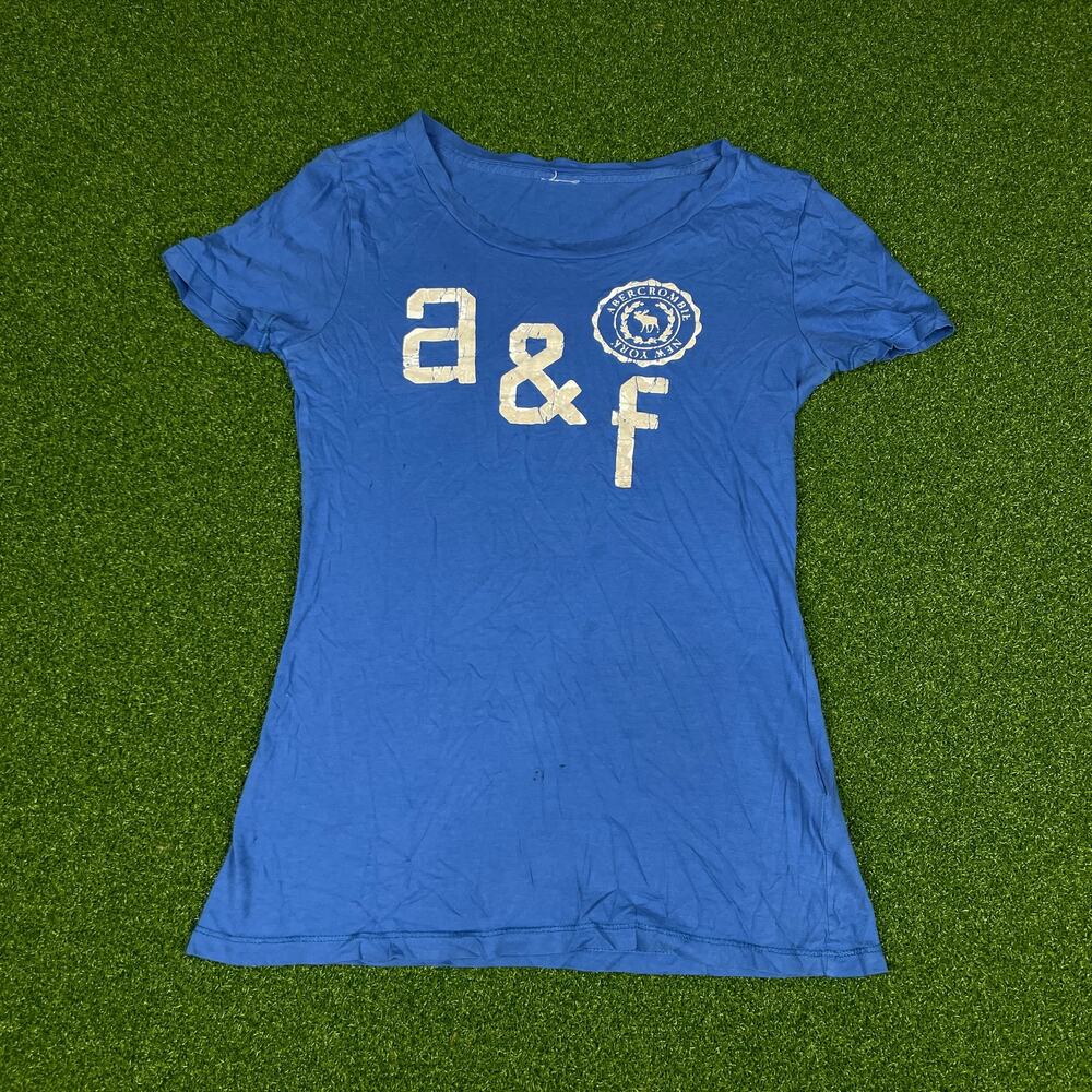 Vintage Y2K 2000s Abercrombie & Fitch Royal Blue T Shirt Sz M